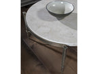 Home Percival Round Coffee Table in Bronze Leaf with White Agate Top