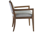 Home Barnaby Upholstered Dining Armchair in White Oak Finish