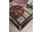 Home Moxie Rectangular Cocktail Coffee Table in Black and Gold Metal and Glass