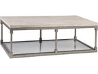 Home Topa Rectangular Coffee Table with Antiqued Silver Leaf Base