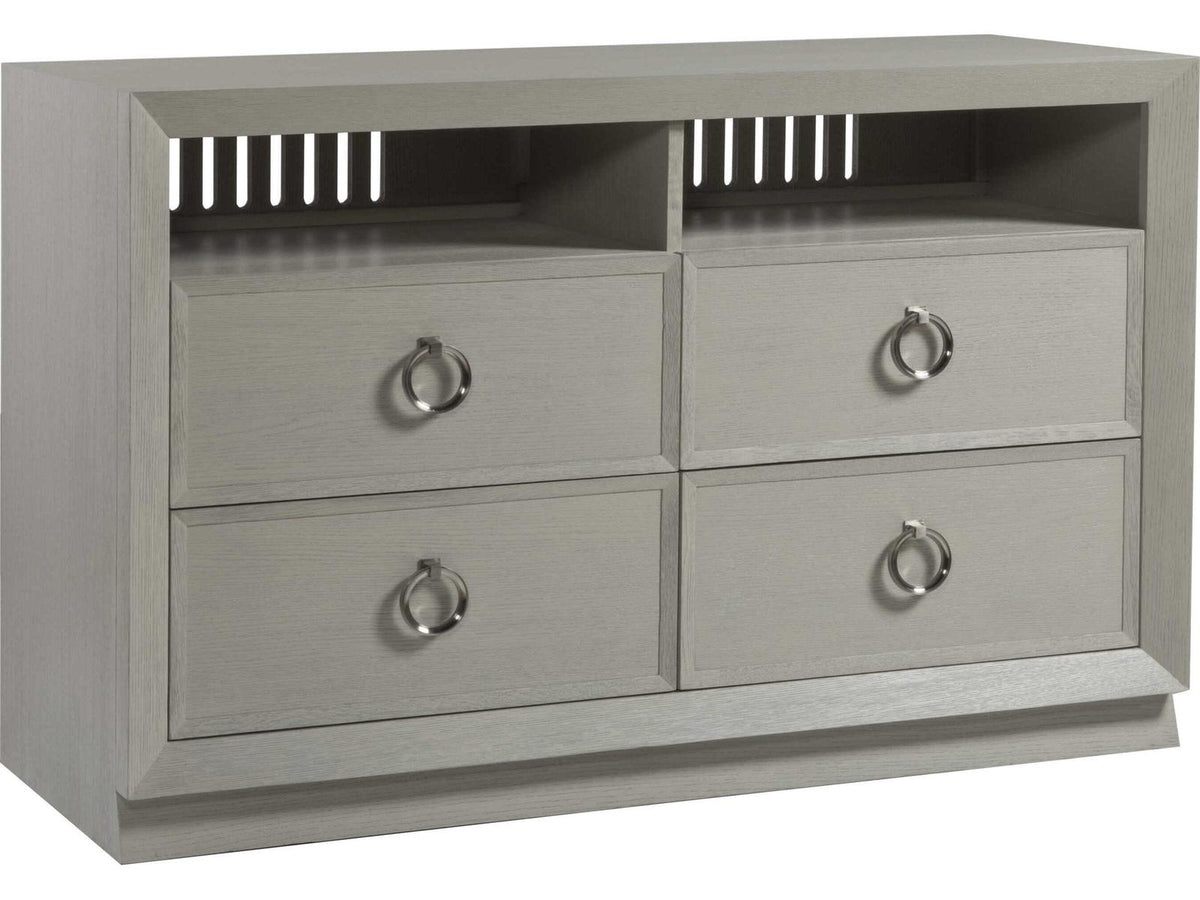 Home Zeitgeist 54-Inch Media Console TV Stand in Brushed White Gray Wood