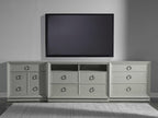 Home Zeitgeist Media Console TV Stand in Lacquered Linen and Wood