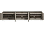 Home Logan Convertible Long Media Console Buffet in Antiqued White