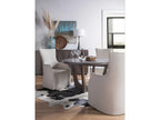 Home Juliet Upholstered Dining Arm Chair with Casters in Wheat Fabric