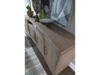 Home Simpatico 83-Inch Wire Brushed White Oak Media Console