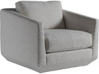 Veronica Swivel Fabric Accent Chair in Gray Upholstery