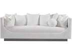 Home Claudette 3-Seat Bench Seat Sofa in White Upholstered Fabric