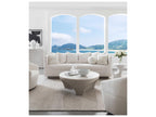 Home Claudette 3-Seat Bench Seat Sofa in White Upholstered Fabric