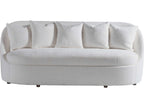 Genevieve 3-Seat Bench Seat Sofa in Ivory with Throw Pillows