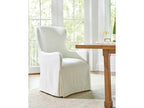 Laguna Aliso Upholstered Host Chair with Casters in Linen White