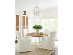 Laguna Aliso Upholstered Host Chair with Casters in Linen White