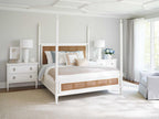 Strand California King Poster Bed with Removable Canopy in Linen White