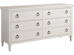 Laguna 6-Drawers Brown Double Dresser with Wall Mirror