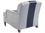 Sydney Navy Leather Accent Chair with Brass Casters