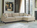 Horizon 2-Piece Leather Sectional Sofa with Right Chaise in Bronze