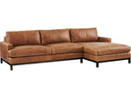 Horizon 2-Piece Leather Modular Sectional Sofa Chaise in Bronze