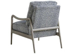Leblanc Upholstered Accent Chair Blue Fabric with Shell Finish