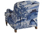 Sydney Fabric Accent Chair with Brass Casters in Laguna Sands