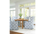 Laguna Aliso Upholstered Host Armchair with Casters in Linen White