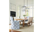 Laguna Aliso Upholstered Host Armchair with Casters in Linen White