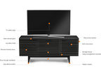 Corridor 8177 Media Console in Charcoal Stained Ash for 70 Inch TVs