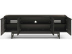 Corridor Louvered Wood Media Console in Charcoal Stained Ash