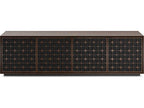Elements Constellation 82-Inch Media Cabinet with Rolling Plinth Base in Toasted Oak