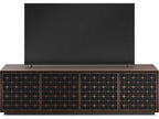 Elements Constellation 82-Inch Media Cabinet with Rolling Plinth Base in Toasted Oak