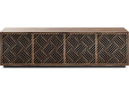 Elements 8703-WE Media Cabinet with Weave Doors in Natural Walnut