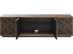 Elements 8703-WE Media Cabinet with Weave Doors in Natural Walnut