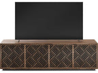 Elements 8703-WE Media Cabinet with Weave Doors in Natural Walnut