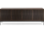 Elements 82.5-Inch 4-Door Media Console with Tune Doors Toasted Oak