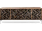 Elements Weave Media Console for 85 Inch TVs Natural Walnut