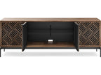 Elements Weave Media Console for 85 Inch TVs Natural Walnut