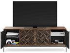 Elements Weave Media Console for 85 Inch TVs Natural Walnut
