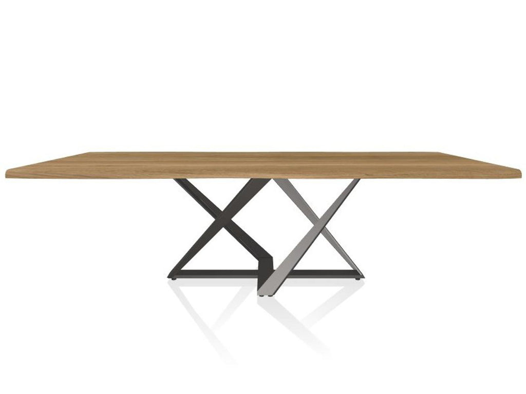 Millennium 98-Inch Rectangle Dining Table in Natural Oak and Silver