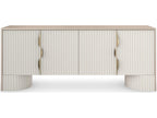 Classic Corinthian Media Console in Sparkling Argent and Almond Milk