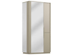 Oblique Mirrored Armoire in Soft Silver Paint Gloss and Gold