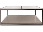Cartesian Square Coffee Table with Creme Travertine Top