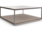 Cartesian Square Coffee Table with Creme Travertine Top