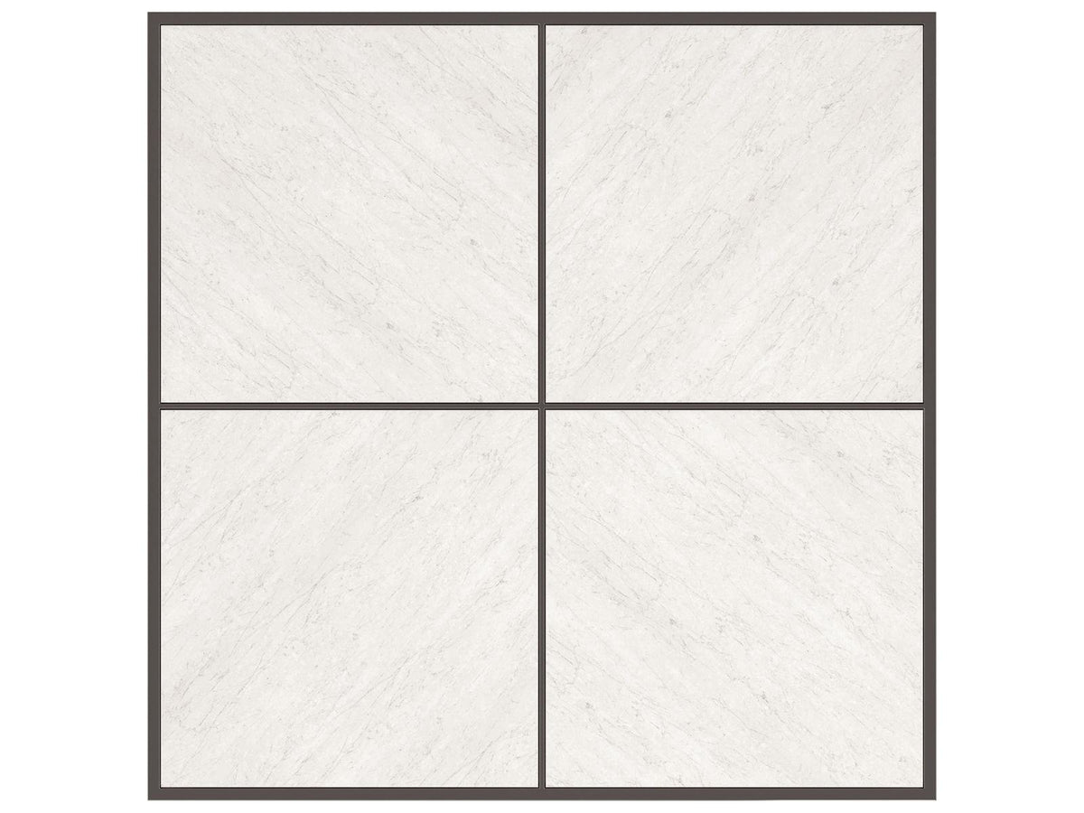 Cartesian Square Coffee Table with Creme Travertine Top