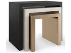 Modern Principles Contrast Nesting Tables in Cinder Creme Travertine and Lucent Bronze