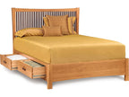 Berkeley California King Solid Cherry Storage Bed with Walnut Accents