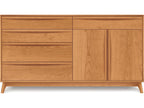 Furniture Catalina 66-Inch Walnut Buffet with 4 Drawers and 2 Doors