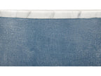 Elizabeth Wicker Aqueduct Round Marble Blue White Cocktail Table -