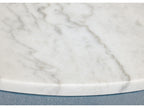Elizabeth Wicker Aqueduct Round Marble Blue White Cocktail Table -
