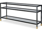 Thomas O'Brien Jennings Glass Console Table in Black and Gold
