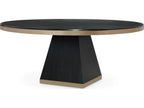 Corso 72 Inch Round Dining Table Black Cerused Oak