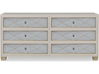 Avery 6-Drawer Dresser with Verre Eglomise Mirror Fronts