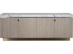 Cadence Credenza with Carrara Marble Top in Sand Cerused